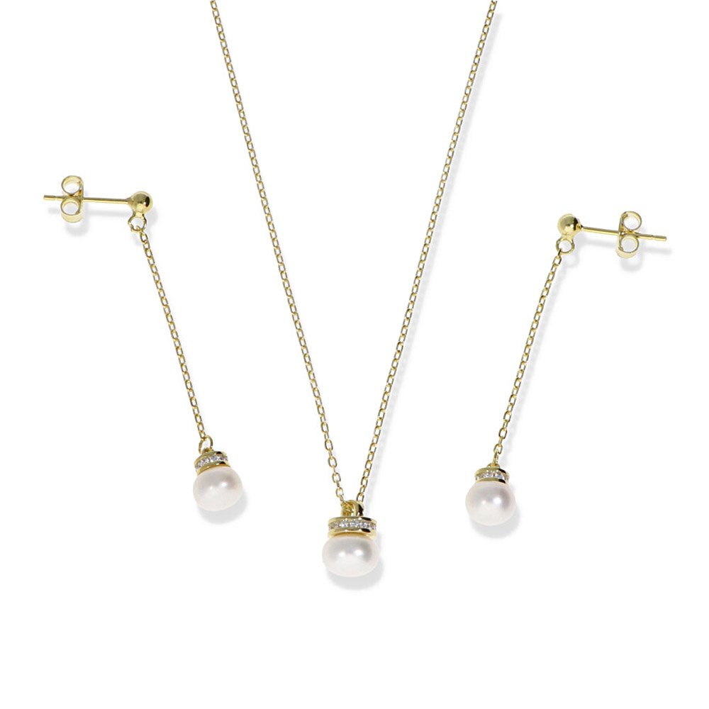 Conjuntos de plata de ley con perla