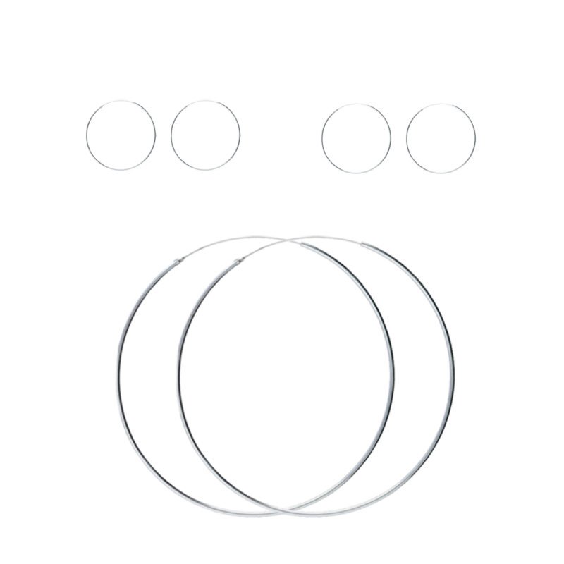 Conjunto de aros de plata de ley 925