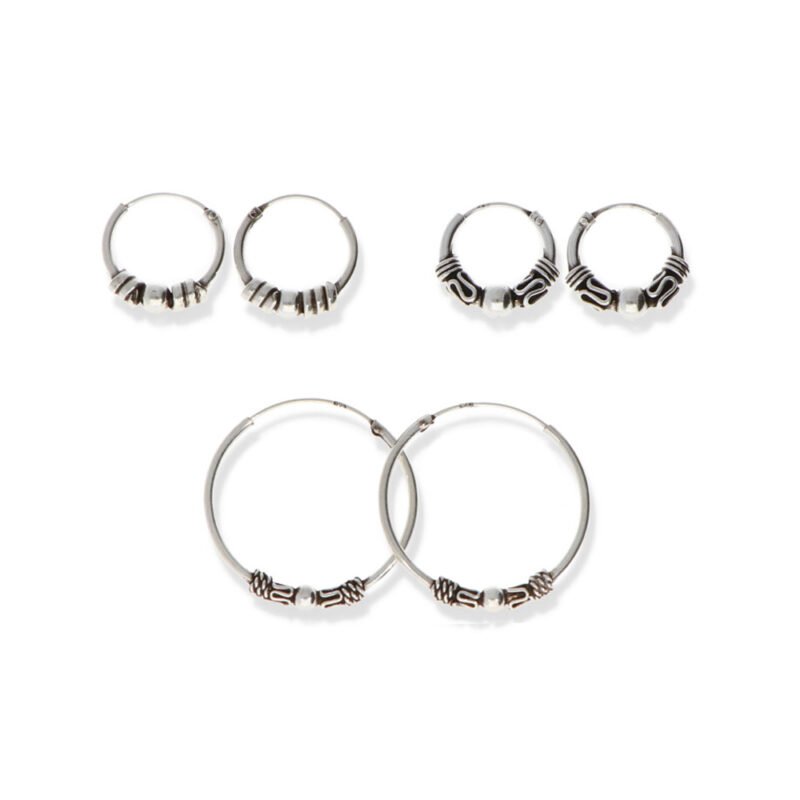 Aro balines de plata de ley 925