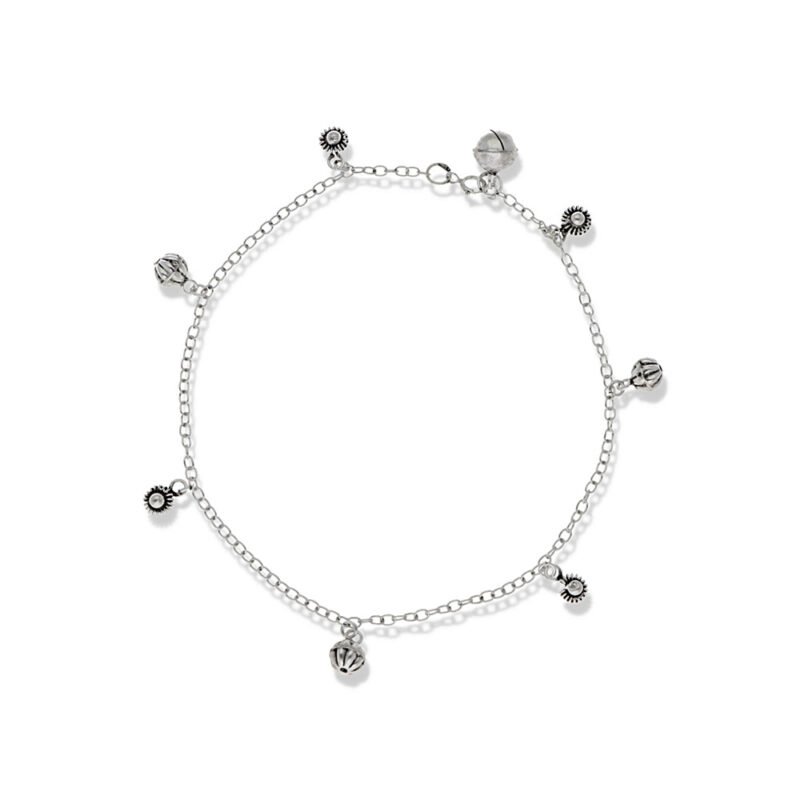 tobillera de flores y bolas