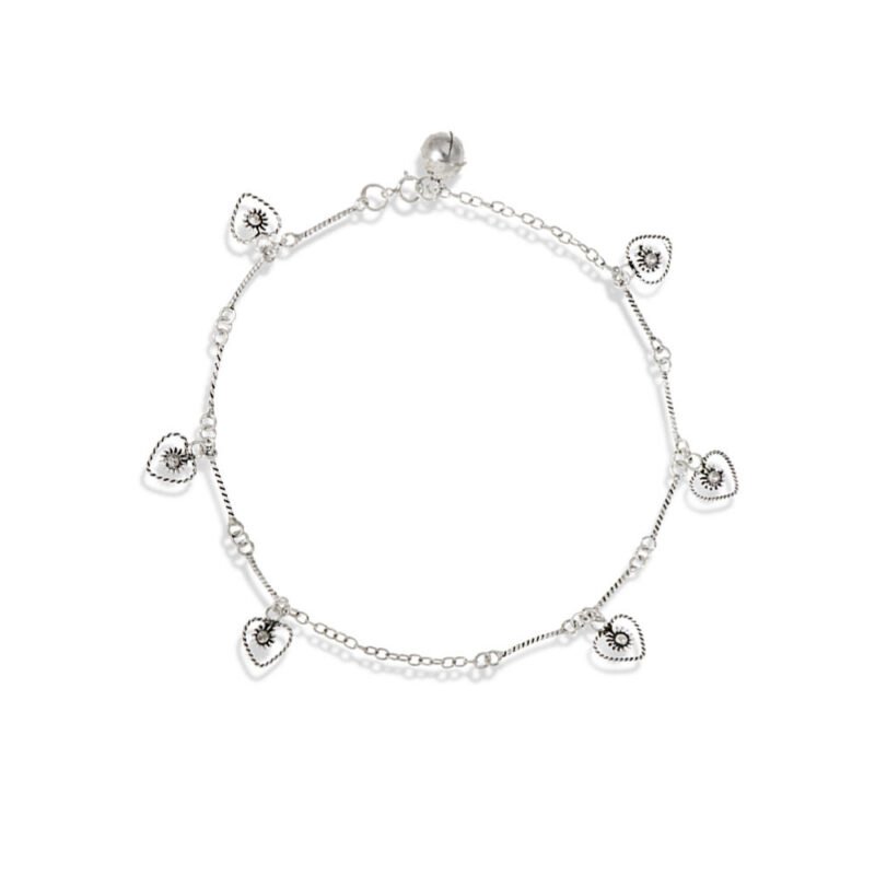 tobillera con corazones