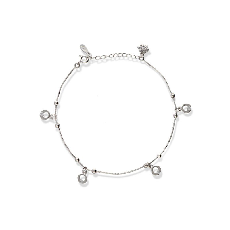 tobillera copo de nieve y circonita