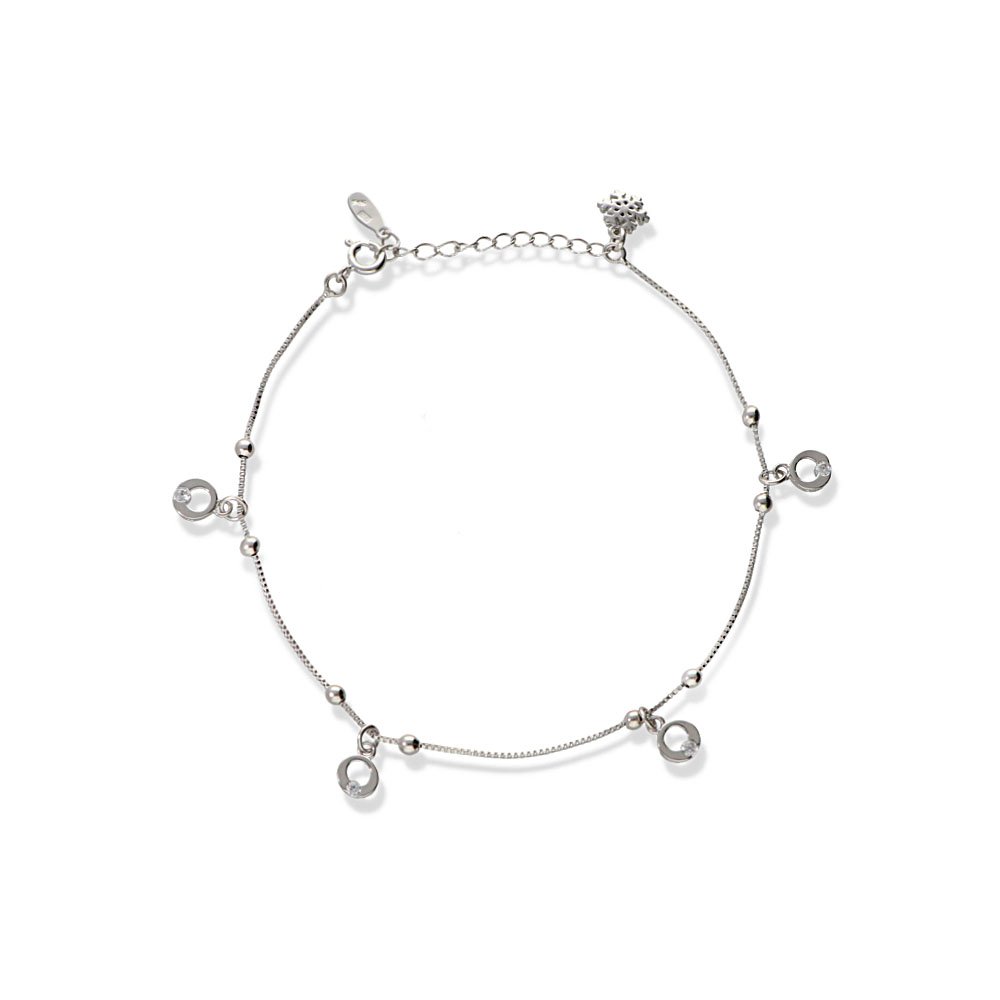 tobillera copo de nieve y circonita