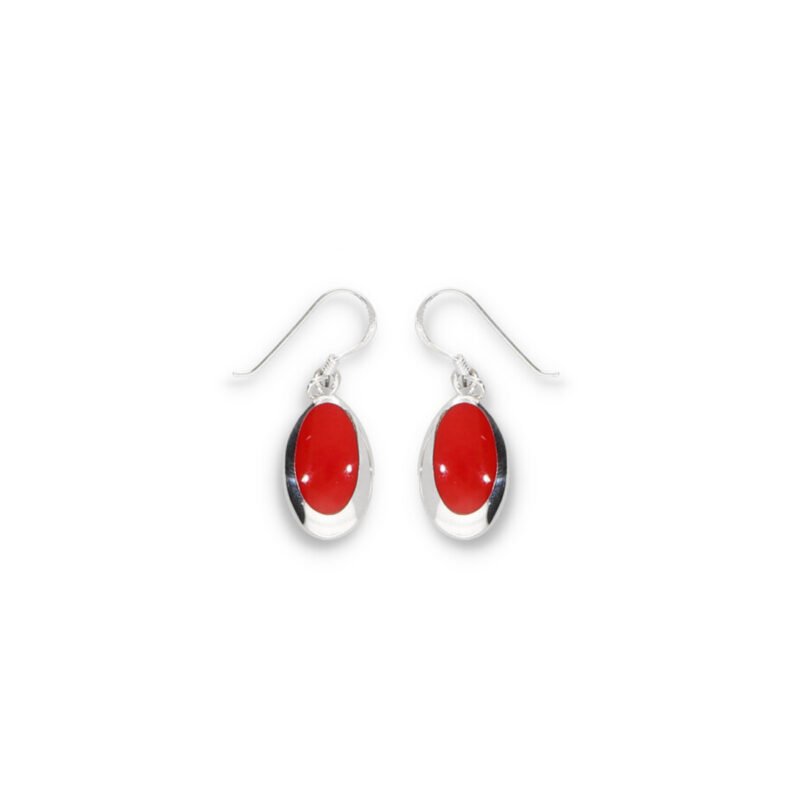 pendientes coral ovalados