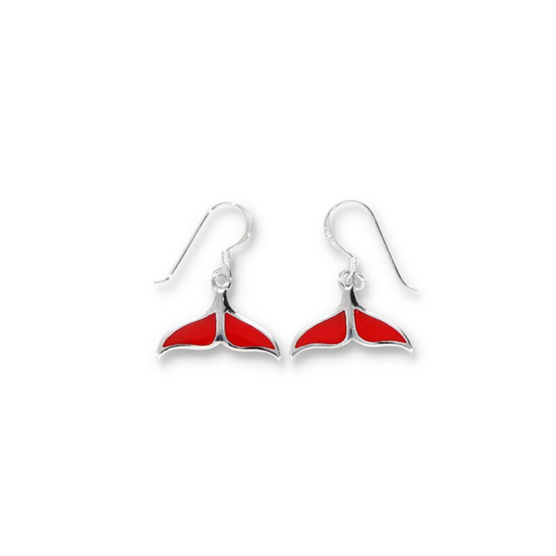 pendientes cola delfin coral