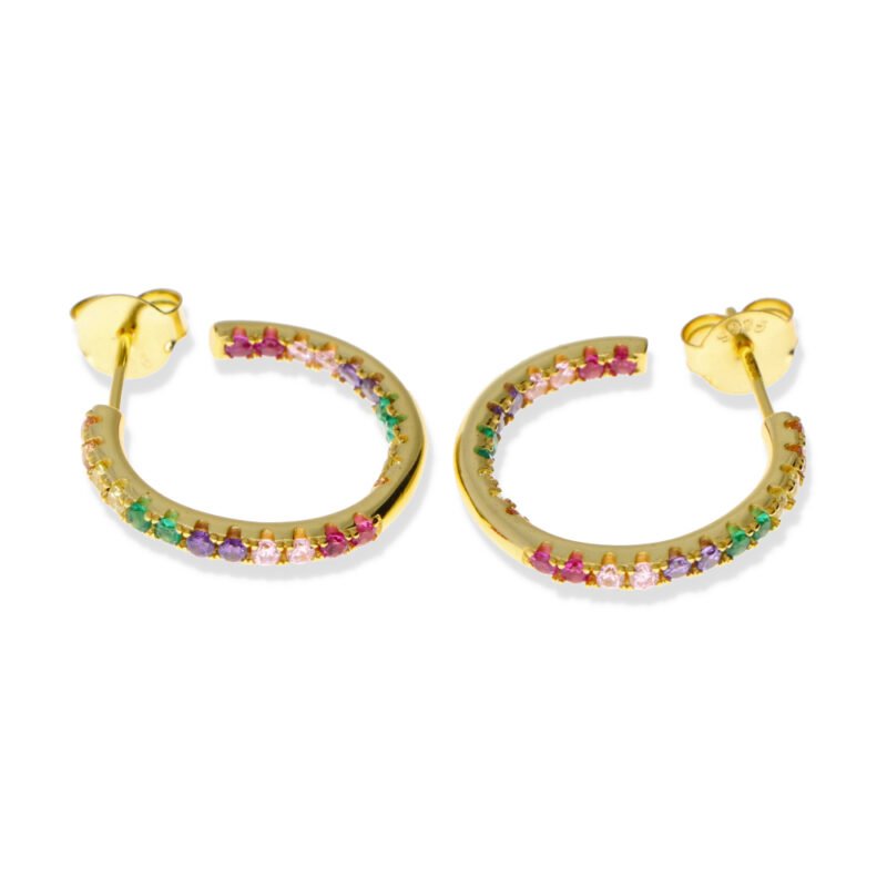 aros dorado arcoiris